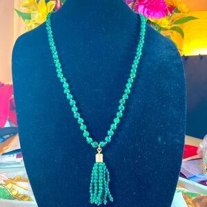 Green malachite bead necklace by Talbots